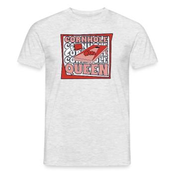 Cornhole Queen Spielbretter Sitzsack Profi - Männer T-Shirt - Grau meliert - Vorne - AI Model Male 178 dark (178cm)