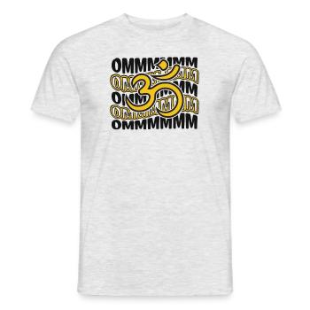 Ommmm Buddhist Symbol Statue Priest Buddhism - Men's T-Shirt - heather grey - Front - AI Model Male 178 dark (178cm)