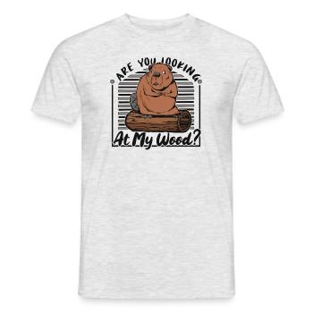 Schauen Sie sich mein Holz Nordamerika an - Männer T-Shirt - Grau meliert - Vorne - AI Model Male 178 dark (178cm)