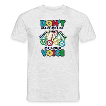 Zwinge mich nicht, meine Bingo-Stimmflecken zu benutzen - Männer T-Shirt - Grau meliert - Vorne - AI Model Male 178 dark (178cm)
