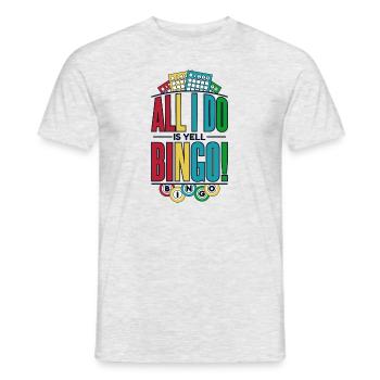 Alles, was ich tue, ist zu schreien Bingo Professioneller Anrufer - Männer T-Shirt - Grau meliert - Vorne - AI Model Male 178 dark (178cm)
