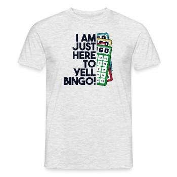 Nur hier, um Bingo zu schreien Professioneller Anrufer - Männer T-Shirt - Grau meliert - Vorne - AI Model Male 178 dark (178cm)