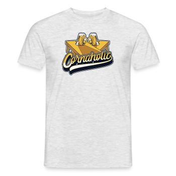 Cornaholic Spielbretter Sitzsack Professional - Männer T-Shirt - Grau meliert - Vorne - AI Model Male 178 dark (178cm)