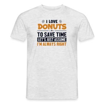 Donuts, nehmen wir an, ich liege richtig, Donut, glasiert - Männer T-Shirt - Grau meliert - Vorne - AI Model Male 178 dark (178cm)