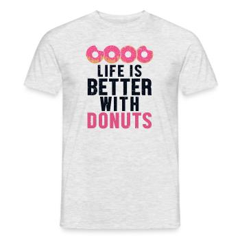 Life is Better With Donuts Doughnut Glazed Maker - Men's T-Shirt - heather grey - Front - AI Model Male 178 dark (178cm)