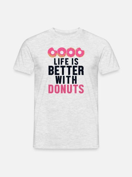 Das Leben ist besser mit Donuts Donuts Glazed Maker - Männer T-Shirt - Grau meliert
