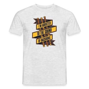 Süchtig nach dem Klang der Fagotte Aerophon-Musik - Männer T-Shirt - Grau meliert - Vorne - AI Model Male 178 dark (178cm)