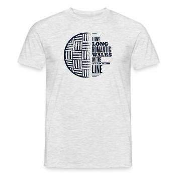Love Long Romantic Walks On Attacking Line Team - Men's T-Shirt - heather grey - Front - AI Model Male 178 dark (178cm)
