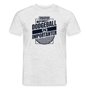 L’éducation est importante, mais le ballon chasseur l’est - T-shirt homme - gris chiné - Devant - AI Model Male 178 dark (178cm)