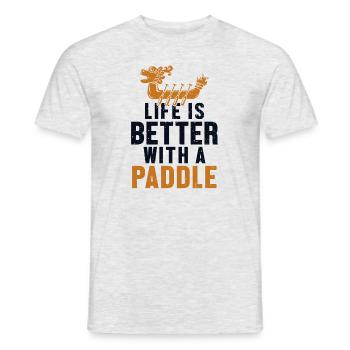 Life is Better with a Paddle Paddler Drummer - Men's T-Shirt - heather grey - Front - AI Model Male 178 dark (178cm)