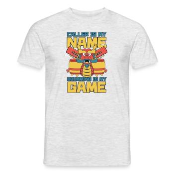 Caller Is My Name Drumming Is My Game Team Lover - Männer T-Shirt - Grau meliert - Vorne - AI Model Male 178 dark (178cm)