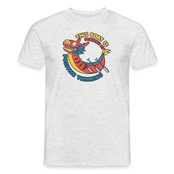 Das Boot wird von einem positiv denkenden Team-Liebhaber angetrieben - Männer T-Shirt - Grau meliert - Vorne - AI Model Male 178 dark (178cm)