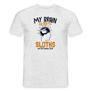 My Brain is 95% Sloths Pilosa Folivora - Men's T-Shirt - heather grey - Front - AI Model Male 178 dark (178cm)