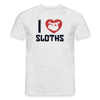 I love Sloths Brown-Throated Pilosa Folivora - Men's T-Shirt - heather grey - Front - AI Model Male 178 dark (178cm)