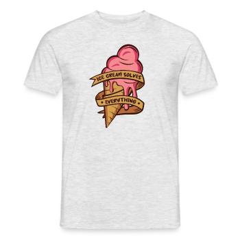 Eiscreme löst alles, was Liebhaber von Eismaschinen haben - Männer T-Shirt - Grau meliert - Vorne - AI Model Male 178 dark (178cm)