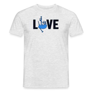 Dudelsack Liebe Great Highland Dudelsack Unterricht - Männer T-Shirt - Grau meliert - Vorne - AI Model Male 178 dark (178cm)