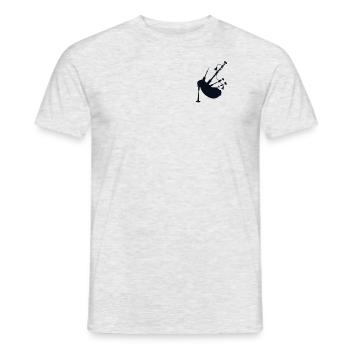 Cornemuse Logo Emblème Leçons de cornemuse Sarbacane - T-shirt homme - gris chiné - Devant - AI Model Male 178 dark (178cm)