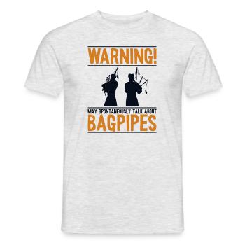 Kann spontan über Dudelsack sprechen Blasrohr - Männer T-Shirt - Grau meliert - Vorne - AI Model Male 178 dark (178cm)