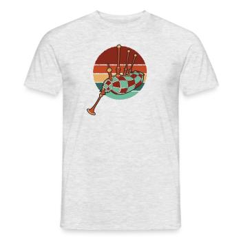Retro Dudelsack Unterricht Blasrohr Great Highland - Männer T-Shirt - Grau meliert - Vorne - AI Model Male 178 dark (178cm)
