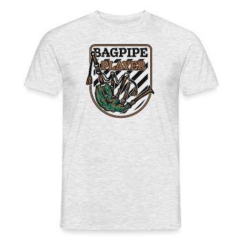 Joueur de cornemuse Sarbacane Great Highland Player - T-shirt homme - gris chiné - Devant - AI Model Male 178 dark (178cm)