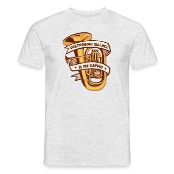 Destroying Silence Is My Cardio Instrument Player - Men's T-Shirt - heather grey - Front - AI Model Male 178 dark (178cm)