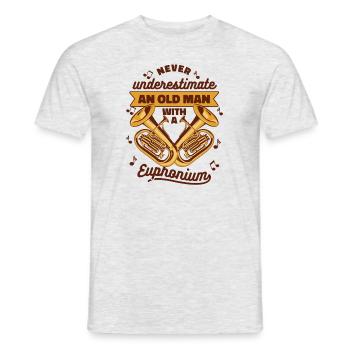 Unterschätzen Sie niemals einen alten Mann mit einem Euphonium - Männer T-Shirt - Grau meliert - Vorne - AI Model Male 178 dark (178cm)