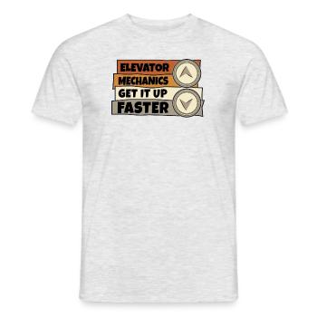 Elevator Mechanics Get It Up Faster Repair - Men's T-Shirt - heather grey - Front - AI Model Male 178 dark (178cm)