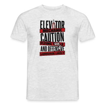 Flugwerkzeuge und beleidigende Sprache wahrscheinlich - Männer T-Shirt - Grau meliert - Vorne - AI Model Male 178 dark (178cm)