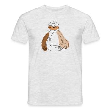 Lineart Pilosa folivora Chien d’amour à gorge brune paresseux - T-shirt homme - gris chiné - Devant - AI Model Male 178 dark (178cm)