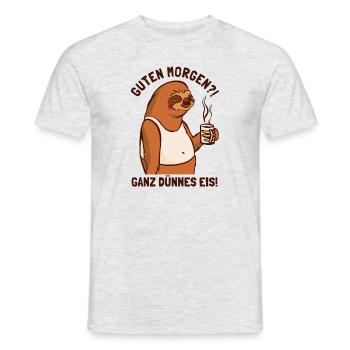 Guten Morgen Ganz Dünnes Eis Pilosa Folivora - Men's T-Shirt - heather grey - Front - AI Model Male 178 dark (178cm)