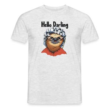 Bonjour Darling Folivora Pilosa à gorge brune - T-shirt homme - gris chiné - Devant - AI Model Male 178 dark (178cm)