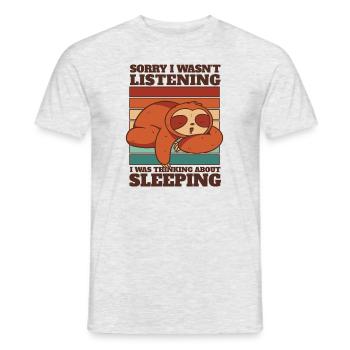 Was Thinking About Sleeping Pilosa Folivora Lover - Men's T-Shirt - heather grey - Front - AI Model Male 178 dark (178cm)