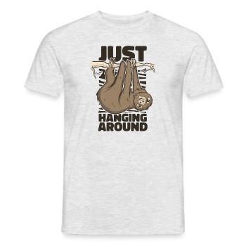 Just Hanging Around Brown-Throated Pilosa - Men's T-Shirt - heather grey - Front - AI Model Male 178 dark (178cm)