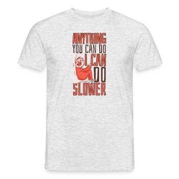 Ich kann alles langsamer machen Folivora Braunkehl - Männer T-Shirt - Grau meliert - Vorne - AI Model Male 178 dark (178cm)