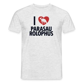 I love Parasaurolophus Dinosaur Lover - Men's T-Shirt - heather grey - Front - AI Model Male 178 dark (178cm)