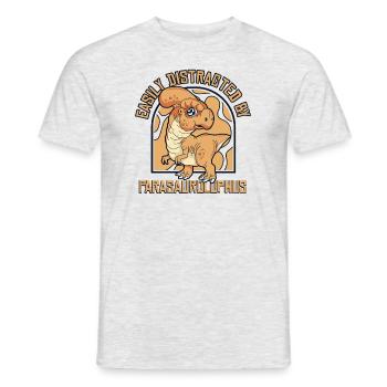 Easily Distracted By Parasaurolophus Lover - Men's T-Shirt - heather grey - Front - AI Model Male 178 dark (178cm)