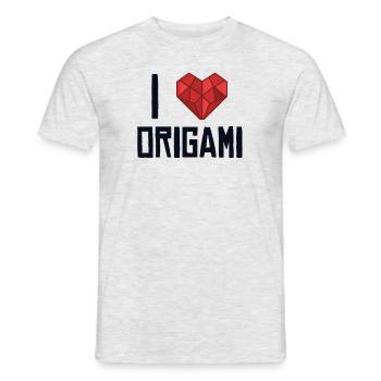 Ich liebe Origami Papierkranich Falten Eule Meister - Männer T-Shirt - Grau meliert - Vorne - AI Model Male 178 dark (178cm)