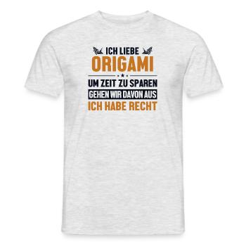 Origami hat immer Recht Owl Paper Crane Folding - Männer T-Shirt - Grau meliert - Vorne - AI Model Male 178 dark (178cm)