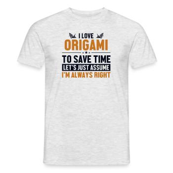 Origami Nehmen wir an, ich habe recht, Meister der faltbaren Eule - Männer T-Shirt - Grau meliert - Vorne - AI Model Male 178 dark (178cm)