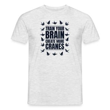 Entraînez votre cerveau Créez plus de grues pliant Owl - T-shirt homme - gris chiné - Devant - AI Model Male 178 dark (178cm)