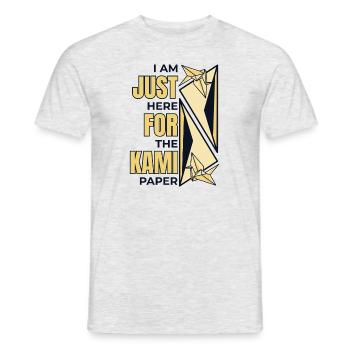 Nur hier für das Kami Papier Falten Eule Papier - Männer T-Shirt - Grau meliert - Vorne - AI Model Male 178 dark (178cm)