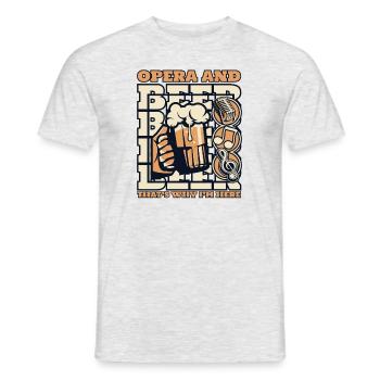 L’opéra et la bière, c’est pourquoi je suis ici Opéra - T-shirt homme - gris chiné - Devant - AI Model Male 178 dark (178cm)