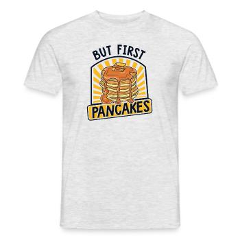 Mais d’abord recettes de crêpes Griddlecake Lover - T-shirt homme - gris chiné - Devant - AI Model Male 178 dark (178cm)