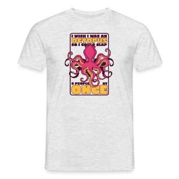 Könnte 8 Menschen auf einmal schlagen Cephalopoda Octopodes - Männer T-Shirt - Grau meliert - Vorne - AI Model Male 178 dark (178cm)