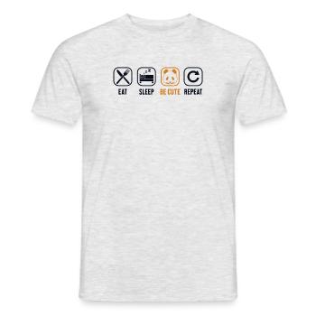 Eat Sleep Be Cute Repeat Panda Bear Friend Lover - Men's T-Shirt - heather grey - Front - AI Model Male 178 dark (178cm)
