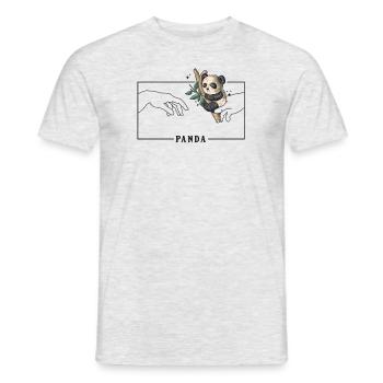 Michelangelo Creation of Adam Panda Friend Lover - Men's T-Shirt - heather grey - Front - AI Model Male 178 dark (178cm)