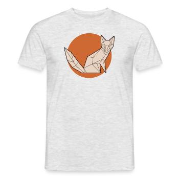 Lineart Caninae Red Fox Canidae Fox Lover Fox - Men's T-Shirt - heather grey - Front - AI Model Male 178 dark (178cm)
