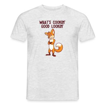 Qu’est-ce qui mijote bien Caninae Red Fox - T-shirt homme - gris chiné - Devant - AI Model Male 178 dark (178cm)