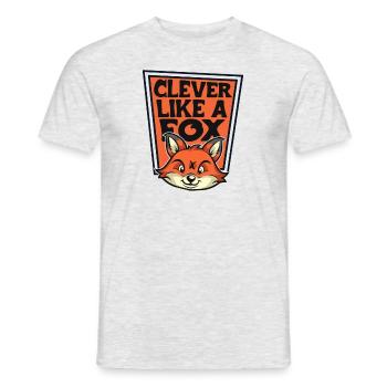 Clever Like A Fox Caninae Red Fox Canidae Fox - Men's T-Shirt - heather grey - Front - AI Model Male 178 dark (178cm)
