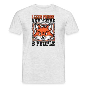 I Like Foxes And Maybe 3 People Canidae Caninae - Men's T-Shirt - heather grey - Front - AI Model Male 178 dark (178cm)